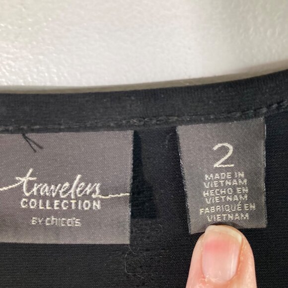 Womens Chicos Travelers Collection Open Cardigan Animal Print Beads L - Picture 9 of 10